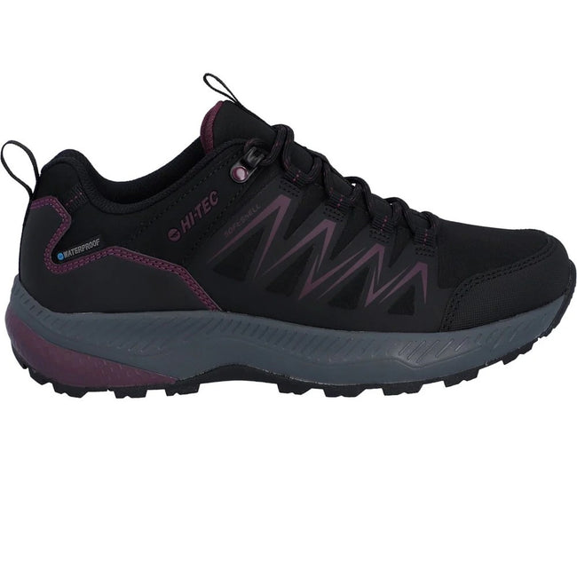 Black-Purple - Lifestyle - Hi-Tec Womens-Ladies Stealth Trail Low Trainers