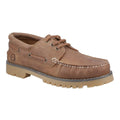 Camel - Front - Cotswold Mens Inglecote Leather Boat Shoes