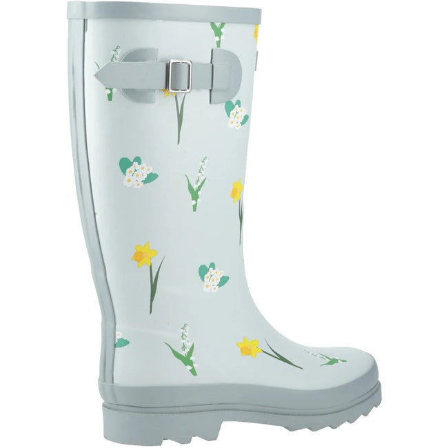 Mint - Back - Cotswold Womens-Ladies Wildflower Wellington Boots