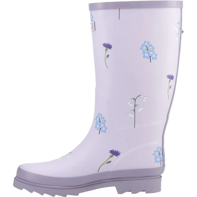 Lilac - Pack Shot - Cotswold Womens-Ladies Wildflower Wellington Boots