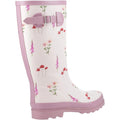 Pink - Back - Cotswold Womens-Ladies Wildflower Wellington Boots