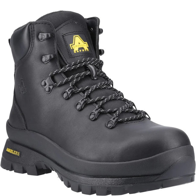 Black - Front - Amblers Unisex Adult Cow Leather Safety Boots
