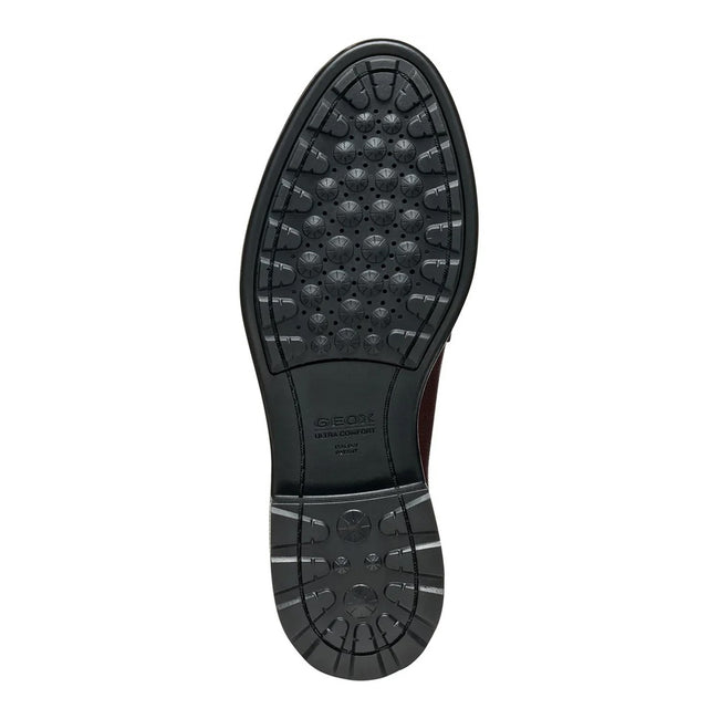 Wine - Close up - Geox Womens-Ladies Walk Pleasure Leather Moccasins