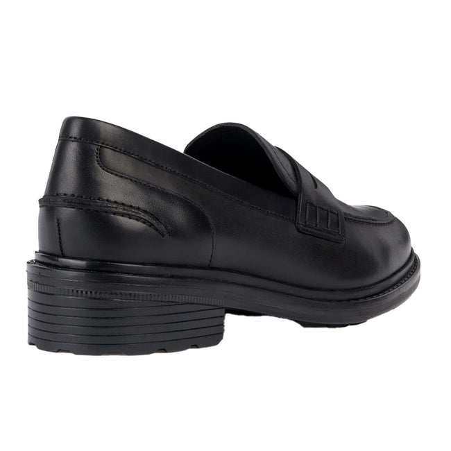 Black - Back - Geox Womens-Ladies Walk Pleasure Leather Moccasins