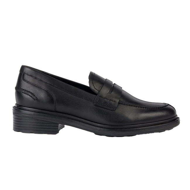 Black - Side - Geox Womens-Ladies Walk Pleasure Leather Moccasins