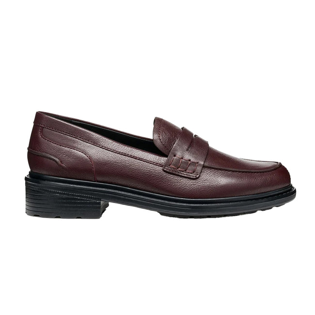 Wine - Lifestyle - Geox Womens-Ladies Walk Pleasure Leather Moccasins