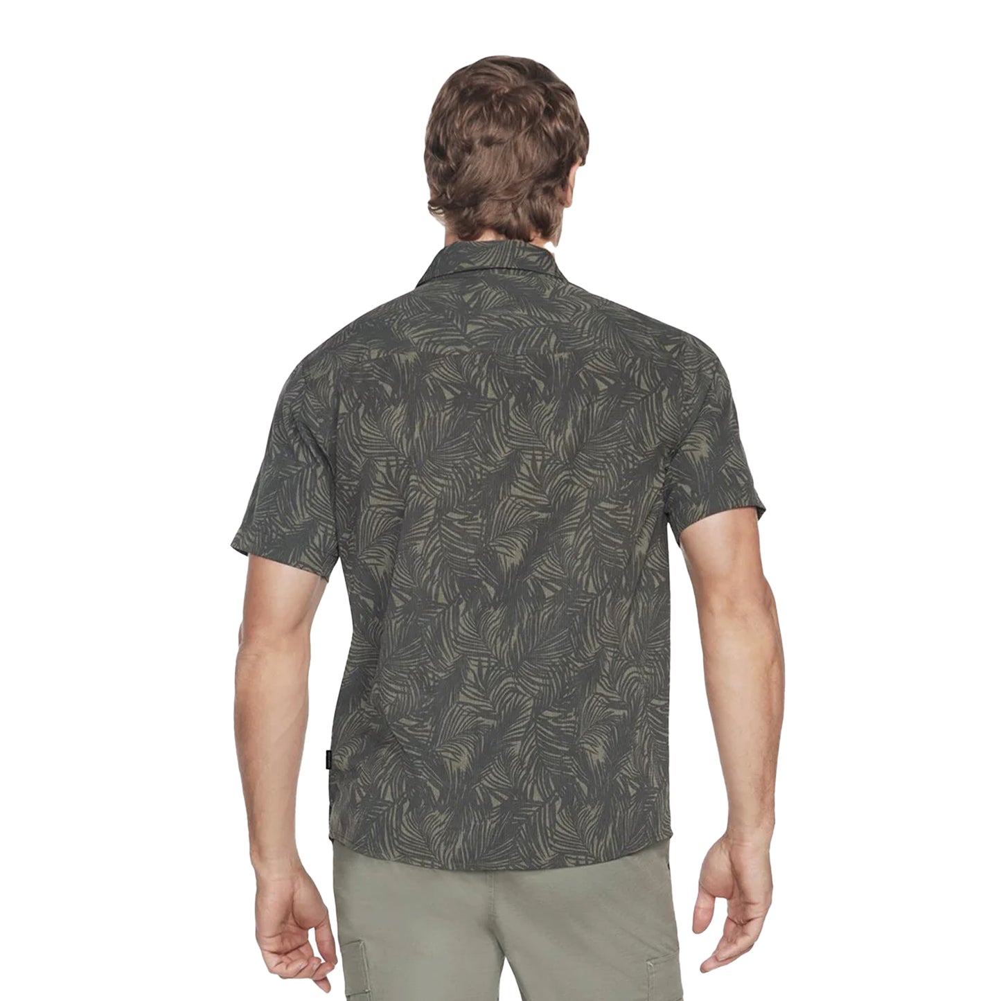 Grey - Back - Skechers Mens Go Walk Air Printed Short-Sleeved Shirt
