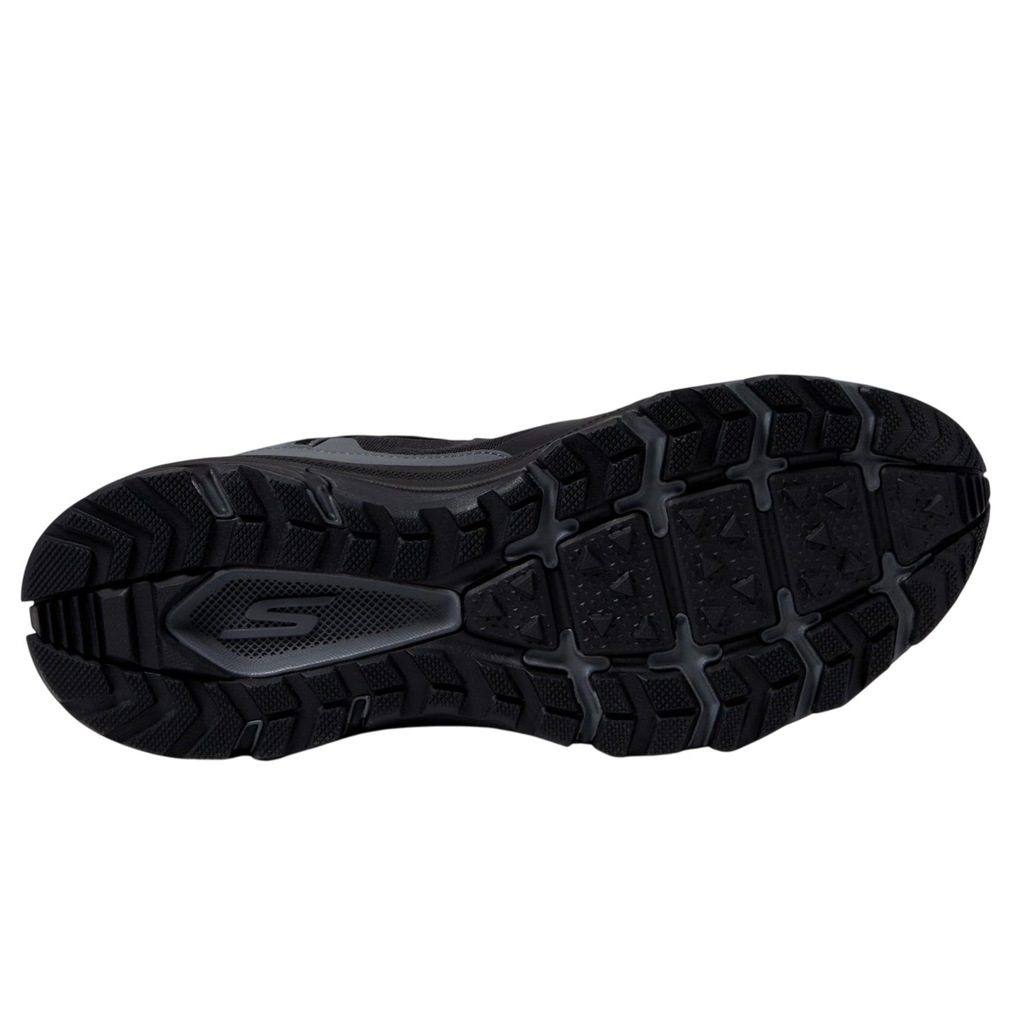 Black-Charcoal - Close up - Skechers Womens-Ladies Go Run Trail Altitude 2.0 Pine Ridge Leather Trainers