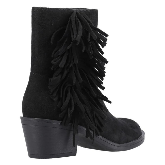 Black - Back - Rocket Dog Womens-Ladies Yankee Tassel Cowboy Boots