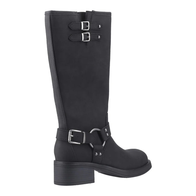 Black - Back - Rocket Dog Womens-Ladies Nash Tall Biker Boots