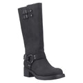 Black - Front - Rocket Dog Womens-Ladies Nash Tall Biker Boots