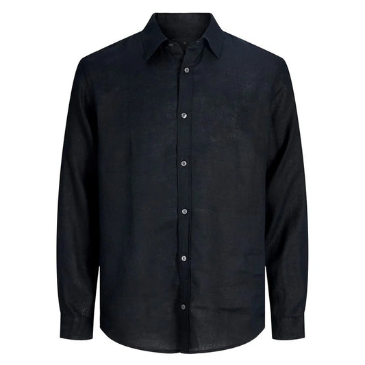 Black - Front - Jack And Jones Mens Linen Shirt