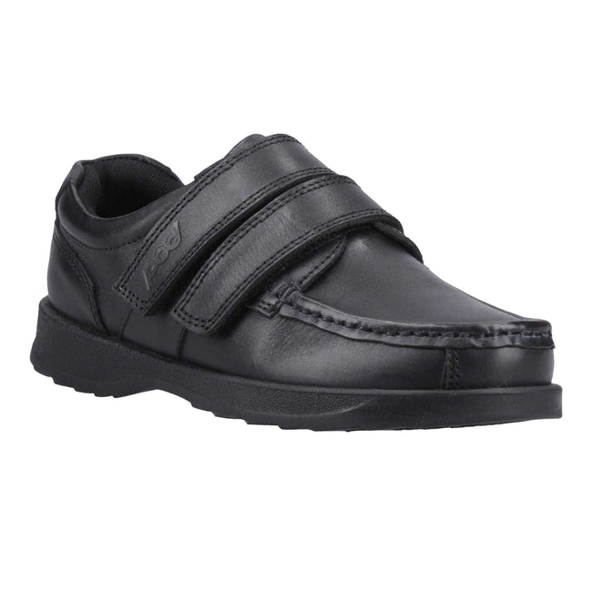 Black - Front - POD Boys Leather School Shoes