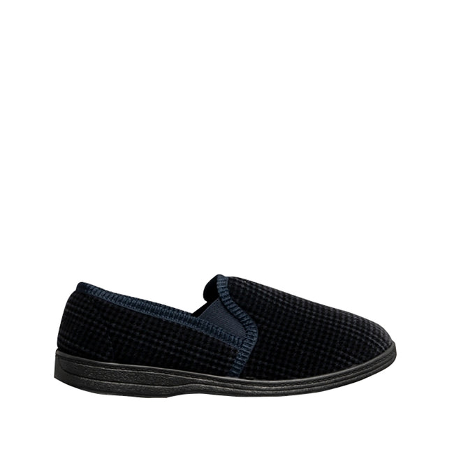 NAVY - Back - Mirak Highbury Slip-On Slipper - Mens Slippers