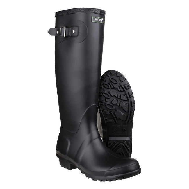 Black - Pack Shot - Cotswold Sandringham Buckle-Up Womens Wellington Boots