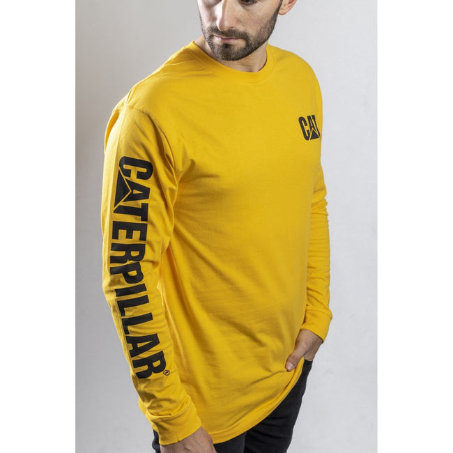 Yellow - Close up - Caterpillar C1510034 TRADEMARK T-SHIRT - Mens Tops