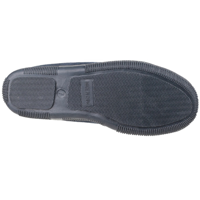 Navy - Side - Cotswold Suede Alberta Slipper - Mens Slippers