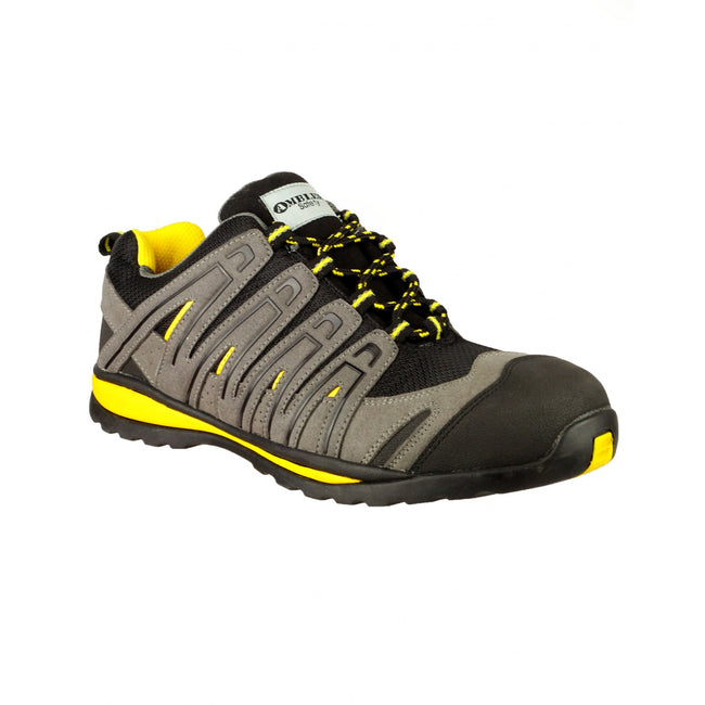 Black-Grey-Yellow - Front - Amblers Safety FS42C Safety Trainer - Mens Shoes