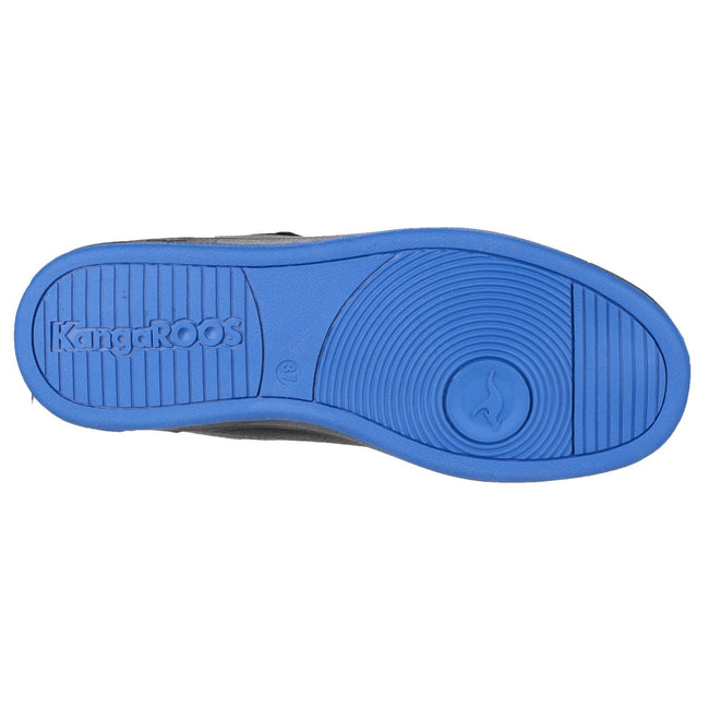 Black-Black-Royal - Back - KangaRoos Skye Youths-Boys Low-Top Suede Trainers