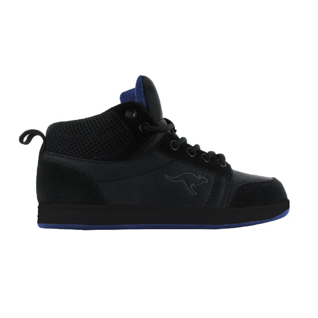 Black-Black-Royal - Front - KangaRoos Skye Youths-Boys Low-Top Suede Trainers