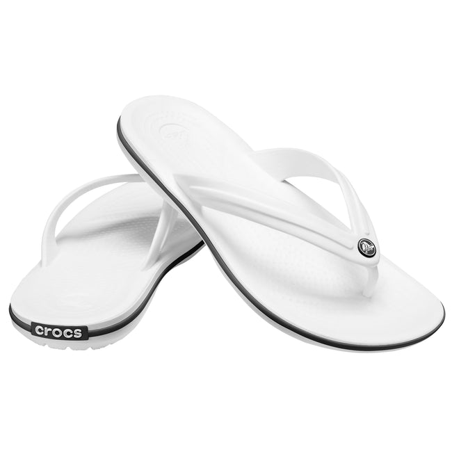 White - Pack Shot - Crocs Crocband Mens Flip Flops