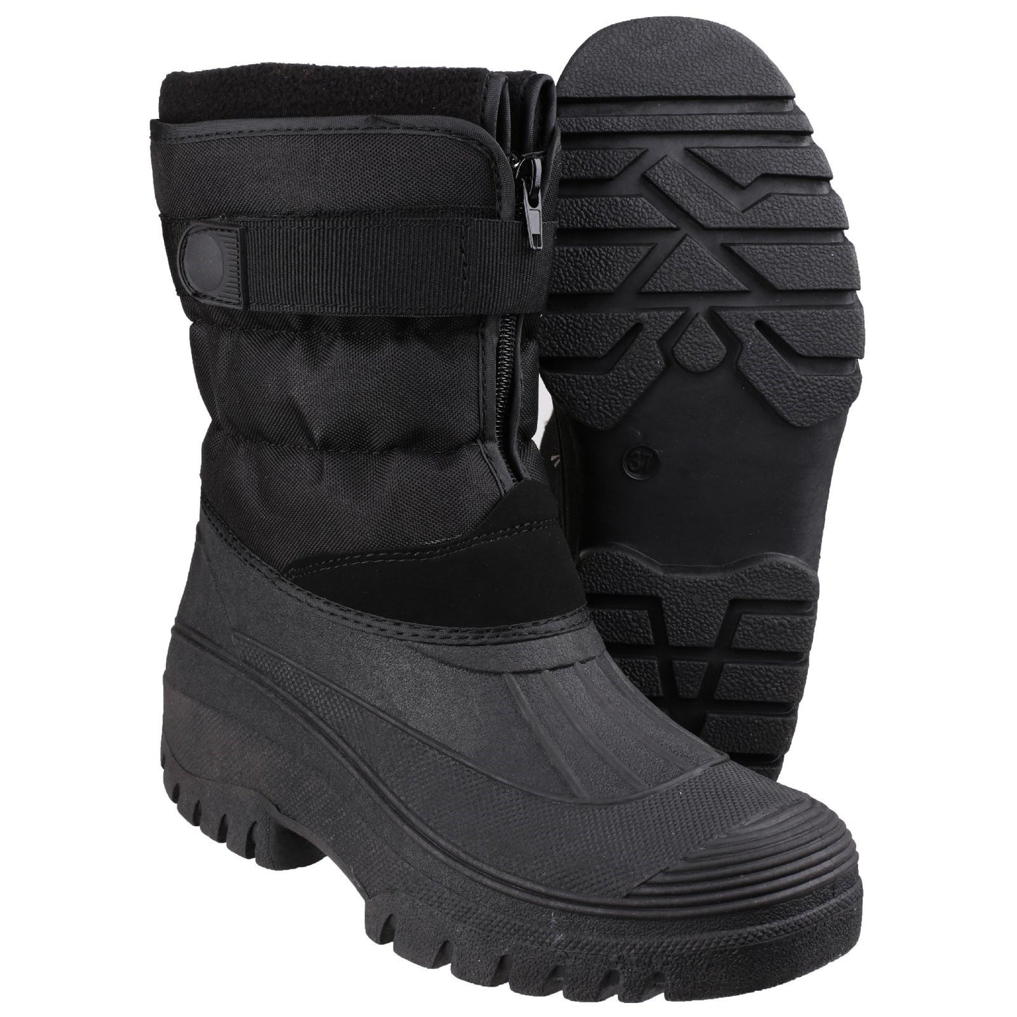 Black - Close up - Cotswold Childrens-Kids Chase Wellington Boots