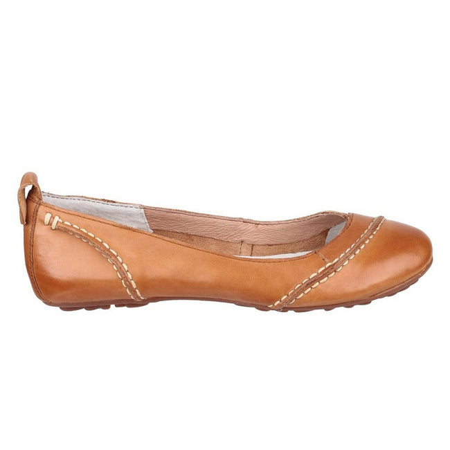 Tan - Back - Hush Puppies Womens-Ladies Janessa Slip On Pumps