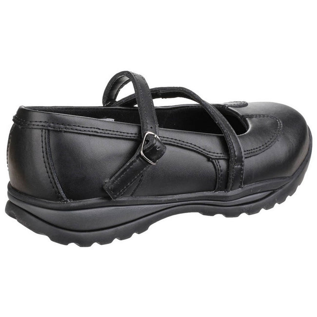 Black - Back - Amblers Womens-Ladies 55 S1P Buckle Safety Shoes