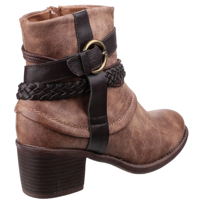 Tan - Pack Shot - Divaz Womens-Ladies Vado Ankle Boots
