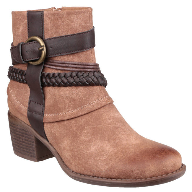 Tan - Front - Divaz Womens-Ladies Vado Ankle Boots