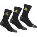 Black-Grey - Back - Amblers Mens Contrast Ribbed Workwear Socks (Pack Of 3)