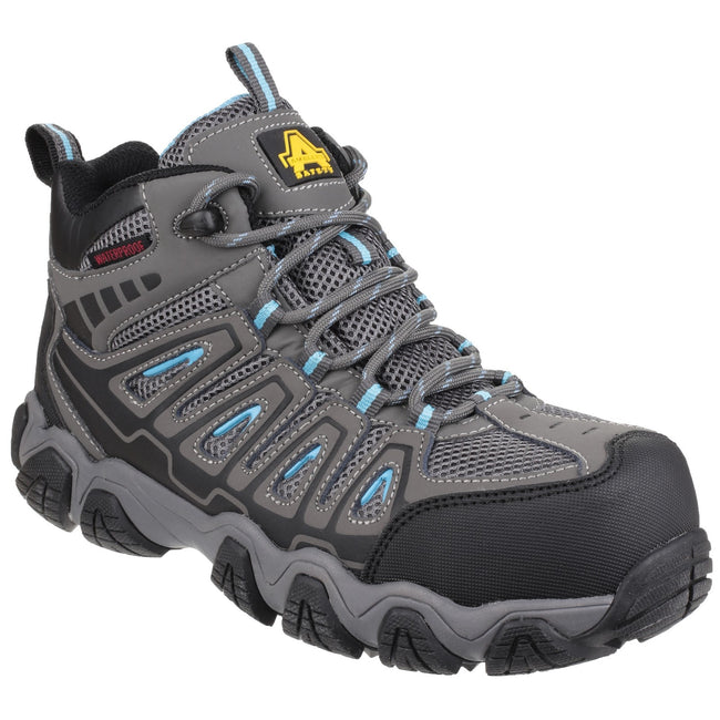 Grey - Front - Amblers Safety Womens-Ladies AS802 Waterproof Non-Metal Safety Boots
