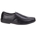 Black - Back - Fleet & Foster Mens Alan Formal Apron Toe Slip On Shoes