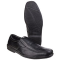 Black - Close up - Fleet & Foster Mens Alan Formal Apron Toe Slip On Shoes