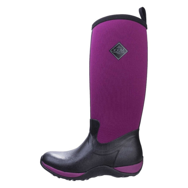 Black-Maroon - Side - Muck Boots Unisex Arctic Adventure Pull On Wellington Boots