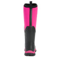 Black-Pink - Side - Muck Boots Womens-Ladies Arctic Sport Tall Pill On Wellie Boots