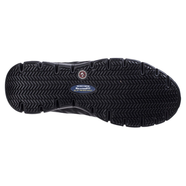 Black - Side - Skechers Womens-Ladies SK76576EC Sure Track Erath SR Ladies Lace Up Shoes