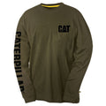 Green - Front - Caterpillar Mens Trademark Banner Long Sleeve T-Shirt