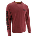 Red - Front - Caterpillar Mens Trademark Banner Long Sleeve T-Shirt