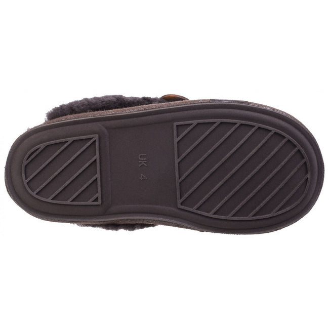 Chocolate - Lifestyle - Cotswold Womens-Ladies Lechlade Sheepskin Mule Slippers
