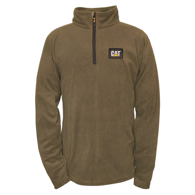 Moss - Front - Caterpillar Mens Concord Fleece Pullover