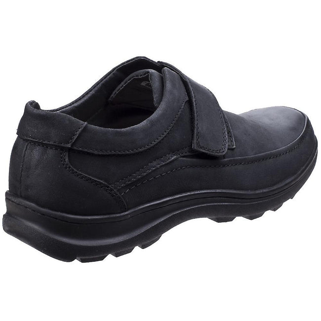 Black - Lifestyle - Fleet & Foster Mens Hurghada Leather Shoes