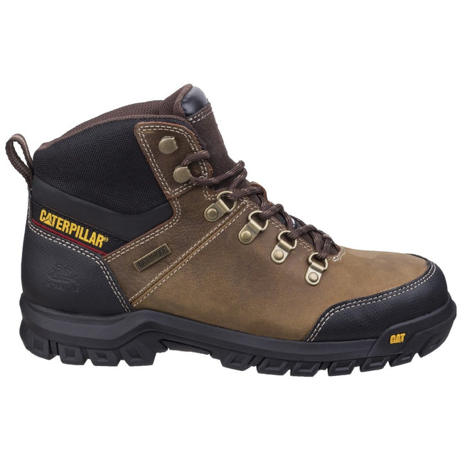 Seal Brown - Back - Caterpillar Mens CAT Framework S3 Safety Leather Boots
