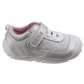 Silver - Front - Hush Puppies Childrens-Girls Livvy Touch Fastening Leather Shoes