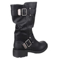 Black - Back - Rocket Dog Womens-Ladies Trumble Faux Leather Biker Boots