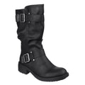 Black - Front - Rocket Dog Womens-Ladies Trumble Faux Leather Biker Boots