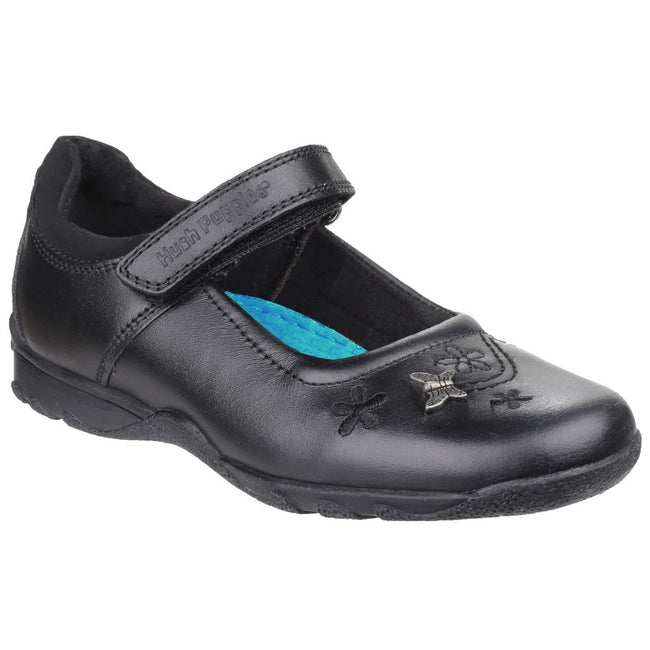 Black - Back - Hush Puppies Childrens Girls Clare Back To School Shoes