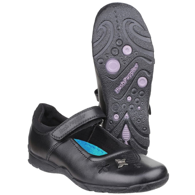 Black - Lifestyle - Hush Puppies Childrens Girls Clare Back To School Shoes