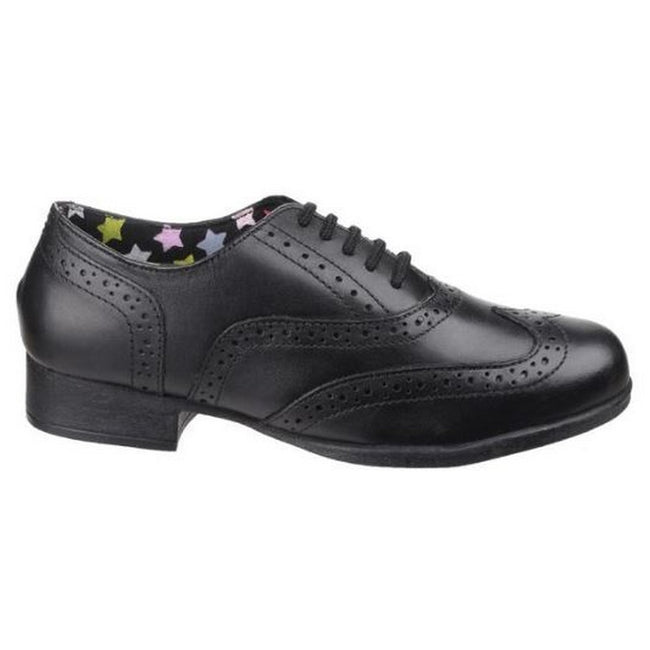 Black - Side - Hush Puppies Childrens Girls Kada Back To School Shoes