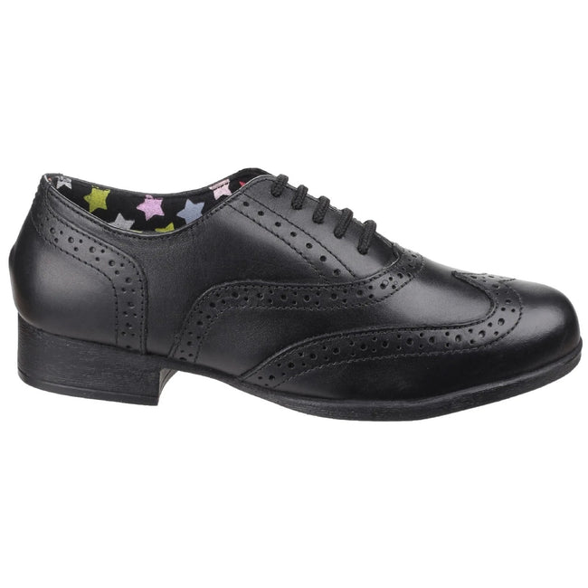 Black - Back - Hush Puppies Girls Kada Senior School Shoes